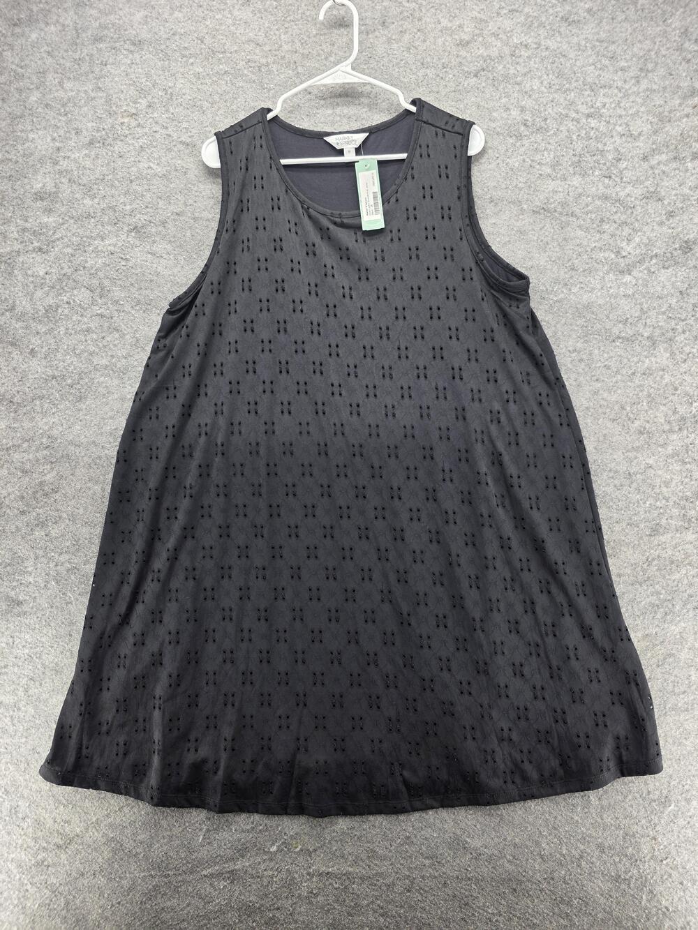 Market & Spruce Dress Womens 2X Black Dianelli Stretch Knit Sleeveless A-Line
